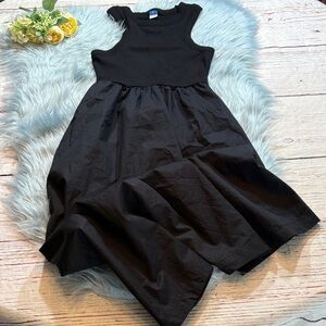 Old Navy Black Multi Media Ribbed Stretch Midi Dress Sz S